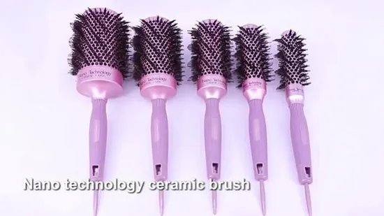 Heat Resistant Thermal Ionic Round Ceramic Boar Bristle Hair Brush