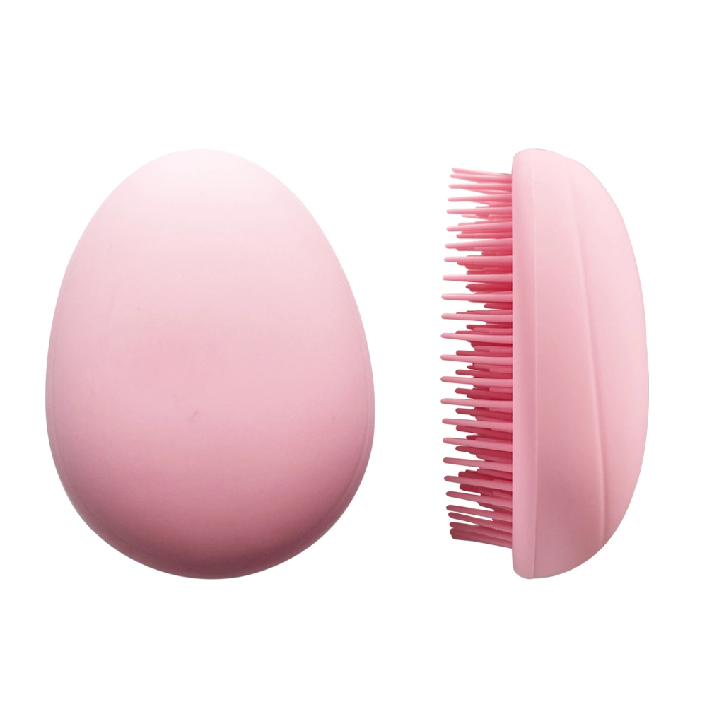 Hot Sale Customized Printing Egg Shape Round Hair Sclap Massage Brush for Women