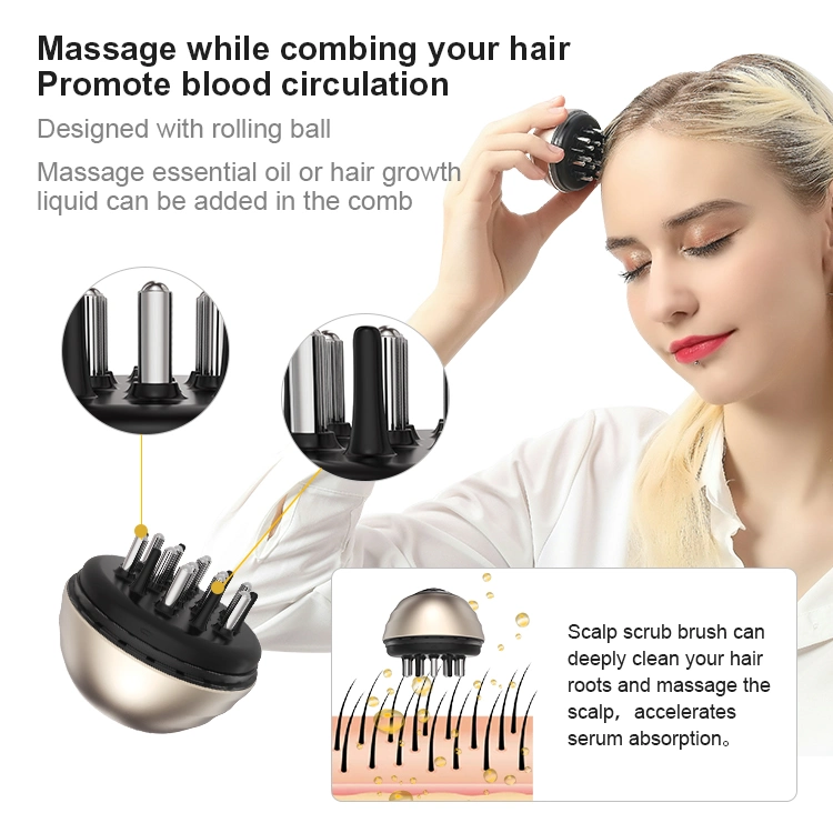 Private Label Stainless Steel Handheld Mini Liquid Medicine Import Scalp Massager Comb for Hair Regrowth