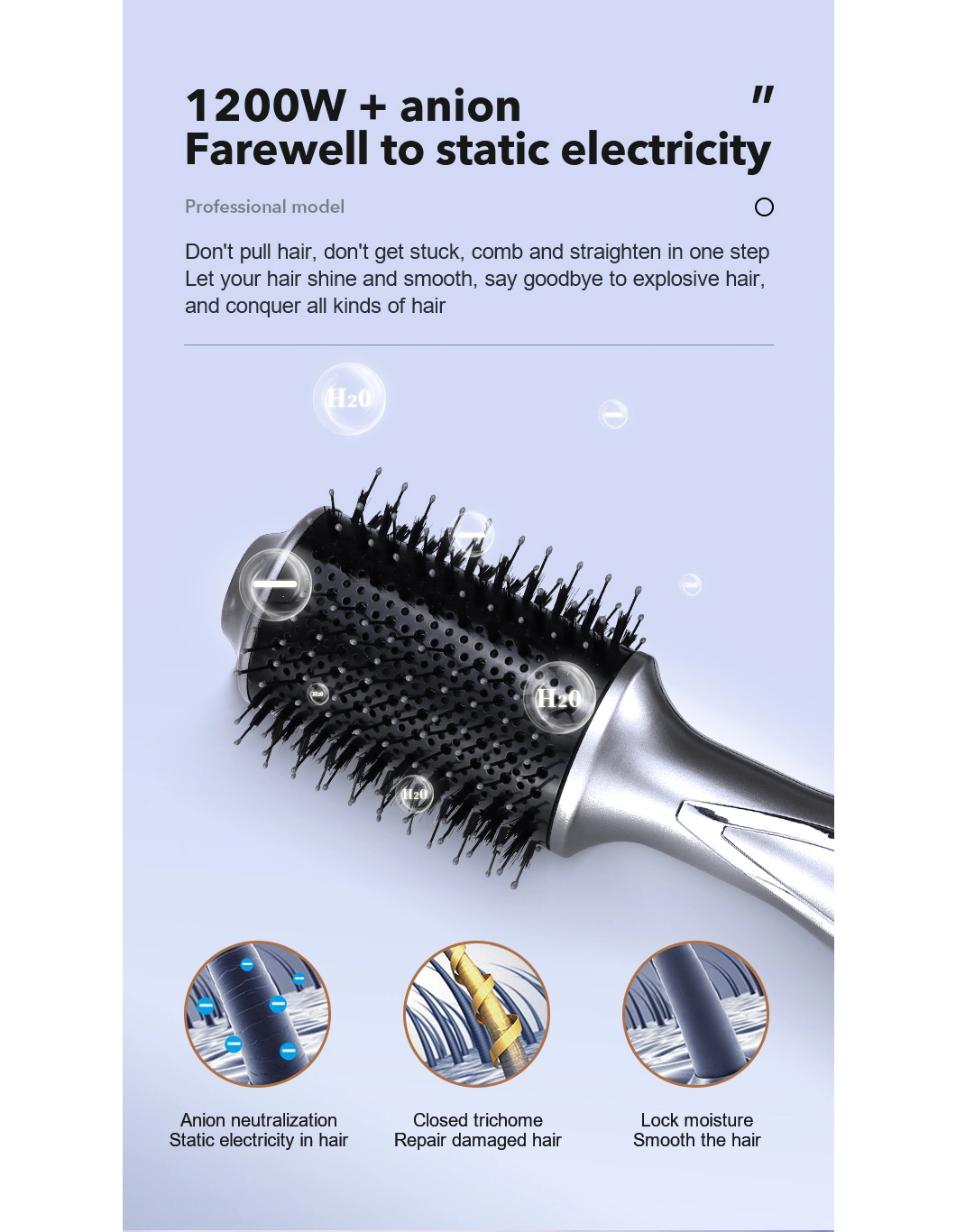 Customized High Technology Electric Personal Hair Care Massage Comb for Straighten Dried Hair Hair Comb